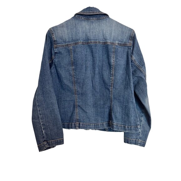 St John Bay Petite Size Large Stretch Jean Jacket EUC Dark Wash - Picture 2 of 7